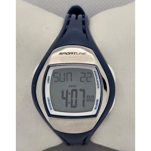 Sportline Accessories - Women's Sportline Duo Oval Blue Dial Heart Rate Monitor Digital Watch 03
